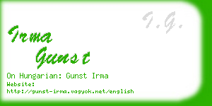 irma gunst business card